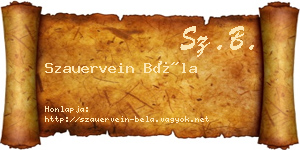 Szauervein Béla névjegykártya